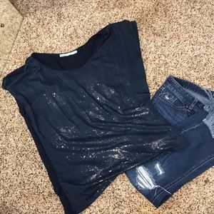 Maurice’s Large blue and sheer top